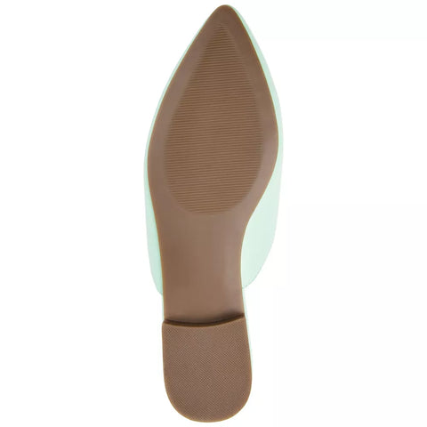 Journee Collection Women's Mint Green Mallorie Slip On Pointed Toe Mules Flats |Journee Collection In Lebanon