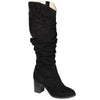 Journee Collection Women's Black Aneil Stacked Heel Knee High Boots