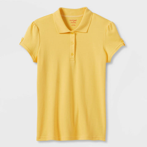 Cat & Jack Girl's Yellow Short Sleeve Interlock Uniform Polo Shirt | Cat & Jack in Lebanon