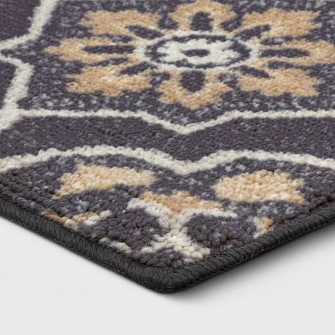 Threshold Charcoal Gray With Multicolor Prints Rug 1.2x1.6m ( 4FTx5FT 6 IN) | Threshold In Lebanon