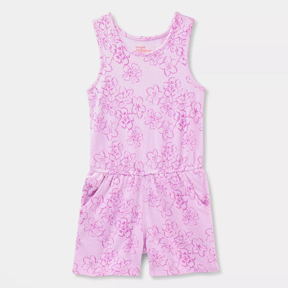 Cat & Jack BabyGirls' Purple Floral Sleeveless Romper| Cat & Jack in Lebanon