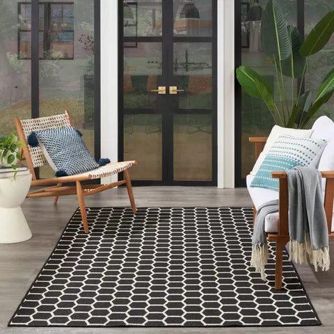Nourison Black & White Reversible Basics Woven Rug | Nourison In Lebanon
