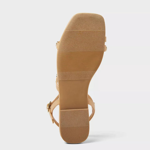 Universal Thread Women's Tan Florence Embellished Ankle Strap Sandals | Universal Thread In Lebanon