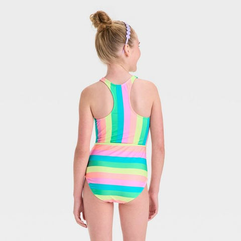 Cat and Jack Girl's Multi Sandy Island Rainbow Striped One Piece Swimsuit | Cat and Jack  in Lebanon