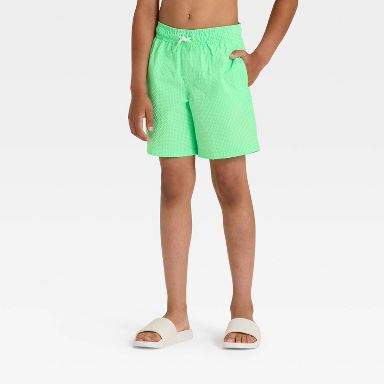 Cat & Jack Boy's Green Solid Seersucker Trunks|Cat & Jack In Lebanon