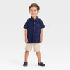 OshKosh B'gosh Boy's Navy & Beige Button Down Top and Woven Shorts Set 2 Pieces | OshKosh B'gosh In Lebanon