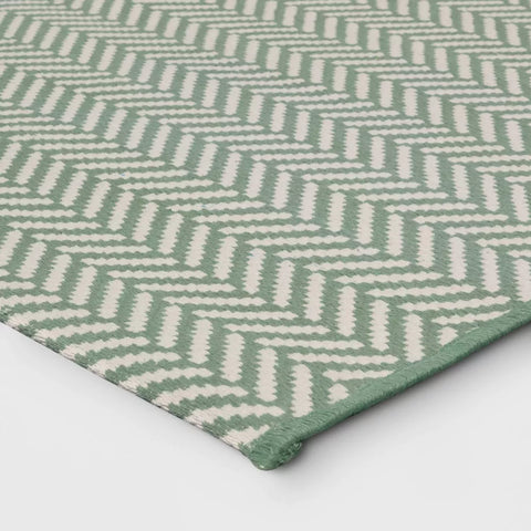 Room Essentials Green Striped Power Loom Woven Area Rug | Room Essentials In Lebanon