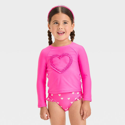 Cat & Jack Baby Girl's Pink Long Sleeve Heart Printed Rash Guard Set | Cat & Jack In Lebanon
