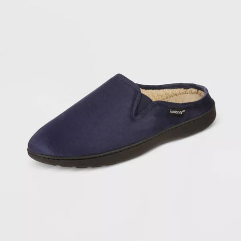 Isotoner Men's Navy Blue Recycled Vincent Hoodback Slippers |Isotoner In Lebanon