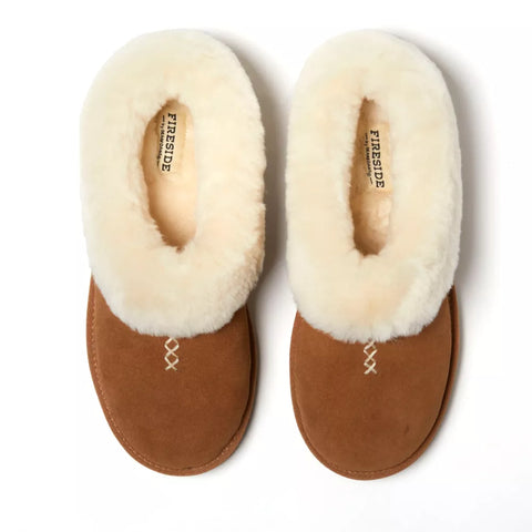 Fireside by Dearfoams Women's Brown Adelaide Genuine Shearling Clog Slipper | Fireside by Dearfoams  In Lebanon