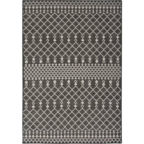 Nourison Black & White Positano Moroccan Trellis Flatweave Outdoor Rug | Nourison In Lebanon