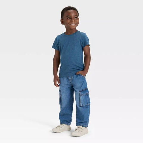 Cat & Jack Baby Boy's Medium Wash Cargo Denim Pants | Cat & Jack In Lebanon