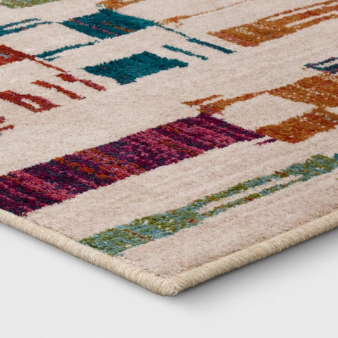 Threshold Beige With Multicolor Prints Rug 0.5 X0.7m | Threshold In Lebanon