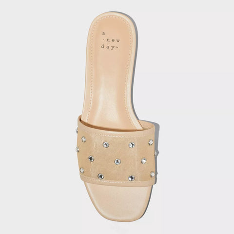 A New Day Women's Beige Elain Slide Sandals with Memory Foam insole | A New Day In Lebanon