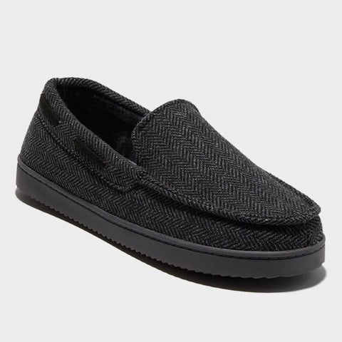 Dluxe By Dearfoams Men's Black Herringbone Moc Slippers |Dluxe By Dearfoams In Lebanon