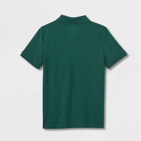 Cat & Jack Boy's Dark Green Short Sleeve Pique Uniform Polo Shirt  | Cat & Jack in Lebanon