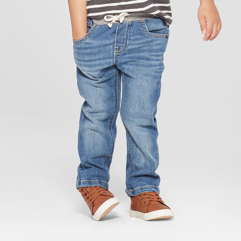 Cat & Jack  Boy's Blue Pull-On Straight Fit Jeans  | Cat & Jack   in Lebanon