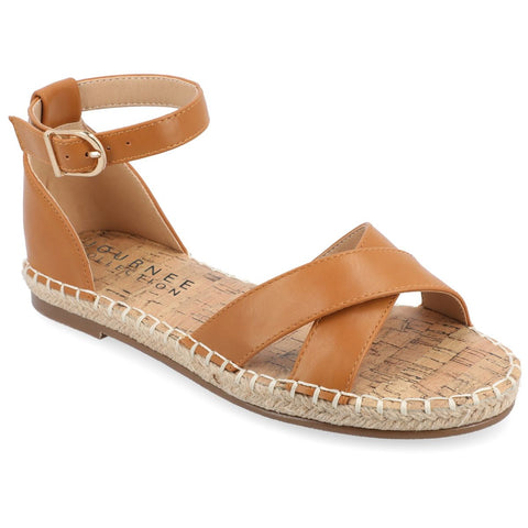 Journee Collection Women's Beige Lyddia Espadrille  Flat Sandals | Journee Collection in Lebanon