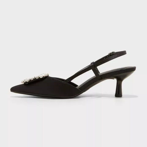 A New Day Women's Annette Satin Slingback with Memory Foam Insole Heels |A New Day In Lebanon