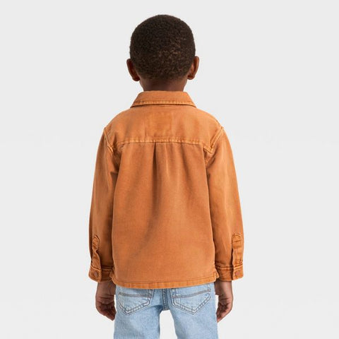 Cat & Jack Baby Boy's Brown  Twill Snap Front Jacket |Cat & Jack in Lebanon