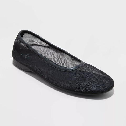 A New Day Women's Black Mel Sheer Mesh Ballet Flats | A New Day In Lebanon