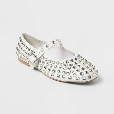 Art Class Girl's White Toree Rhinestone Ballet Flats | Art Class In Lebanon
