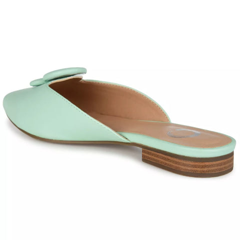 Journee Collection Women's Mint Green Mallorie Slip On Pointed Toe Mules Flats |Journee Collection In Lebanon