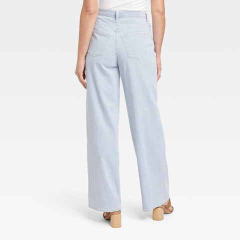 Universal Thread Women's Light Jeans High Waisted Wide Leg Cropped | Universal Thread In Lebanon