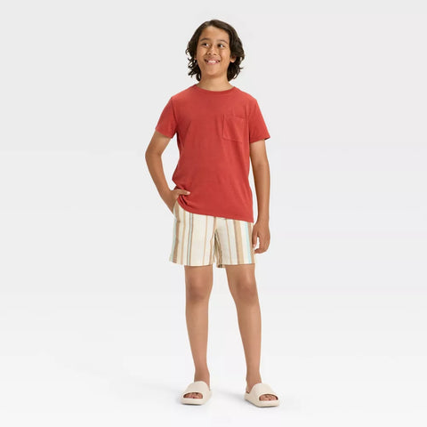 Cat & Jack Boy's Red Short Sleeve Washed Pocket T-Shirt | Cat & Jack In Lebanon