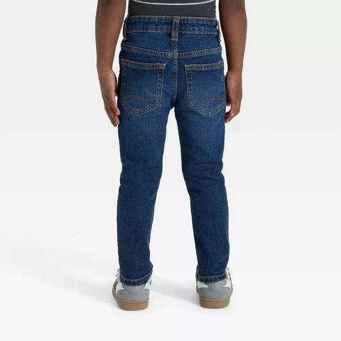Cat & Jack Baby Boy's Dark Wash Button Front Slim Fit Denim Pants | Cat & Jack In Lebanon
