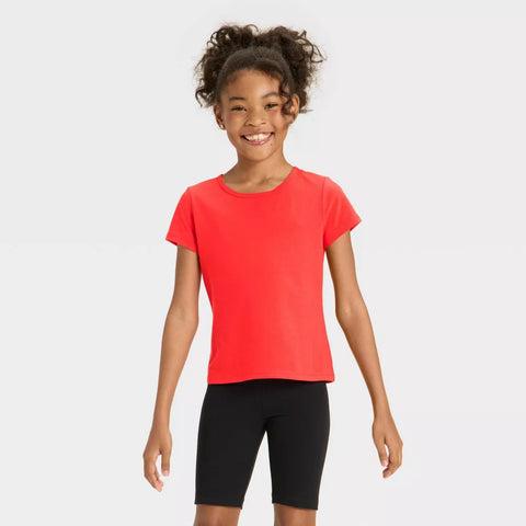Cat & Jack Girl's Red Short Sleeve Fitted T-Shirt | Cat & Jack In Lebanon