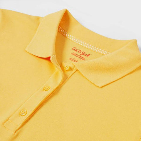 Cat & Jack Girl's Yellow Short Sleeve Interlock Uniform Polo Shirt | Cat & Jack in Lebanon