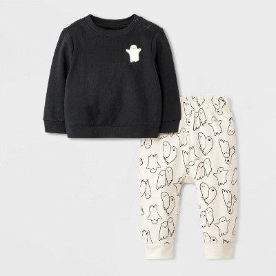 Cat & Jack Baby Boy Ghost Graphic Black Long-Sleeve Pajama Set | Cat & Jack in Lebanon