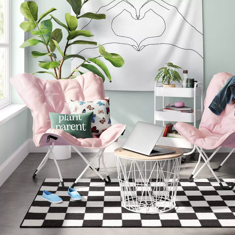 Room Essentials Charcoal & Ivory Washable Small Checker Accent Rug- 121.9CMx167.6CM | Room Essentials In Lebanon