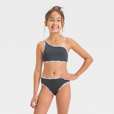 Cat & Jack Girl's Black Multi Striped Bikini Set | Cat & Jack In Lebanon