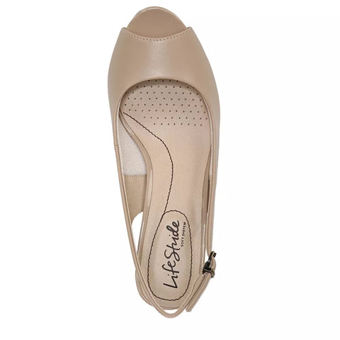 LifeStride Women's Beige Teller Slingback Pump Heels | LifeStride In Lebanon