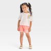 Barbie Girl's White & Coral Surf Short Sleeve T-Shirt And Shorts Set 2 Pieces | Barbie In Lebanon