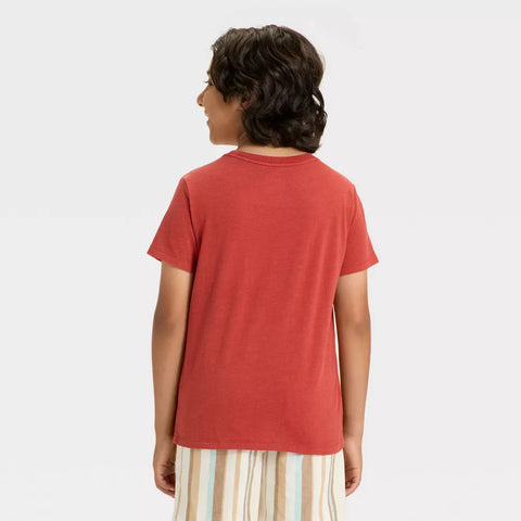 Cat & Jack Boy's Red Short Sleeve Washed Pocket T-Shirt | Cat & Jack In Lebanon