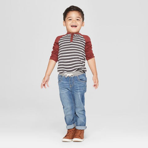 Cat & Jack  Boy's Blue Pull-On Straight Fit Jeans  | Cat & Jack   in Lebanon