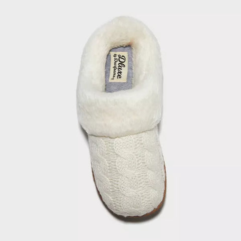 Dluxe By Dearfoams Women's White Carol Slippers |Dluxe By Dearfoams In Lebanon