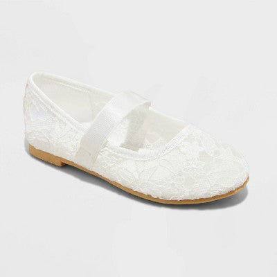 Cat & Jack Baby Girl's White Celeste Lace Ballet Flats | Cat & Jack In Lebanon