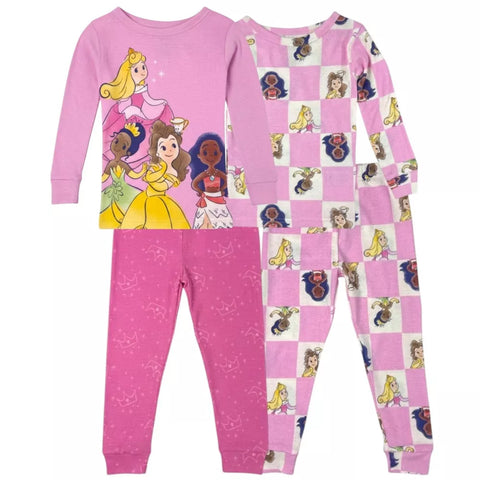 Disney Girl's Pink 4-Piece Princess Cotton Pajama Sets | Disney In Lebanon