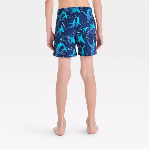 Cat & Jack Boy's Navy Shark Printed Swim Shorts |Cat & Jack In Lebanon