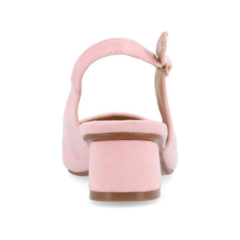 Journee Collection Women's Pink Sylvia Sling Back Covered Block Heeled Sandals | Journee Collection  in Lebanon