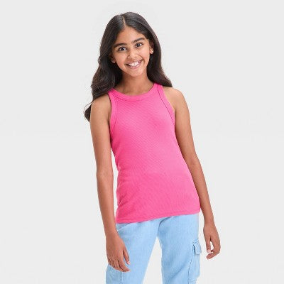 Cat & Jack Girl's Pink Ribbed Tank Top | Cat & Jack In Lebanon