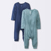 Cloud Island Baby Boys' Navy & Teal Long Sleeve Zipper Romper 2-Pack  | Cloud Island in Lebanon