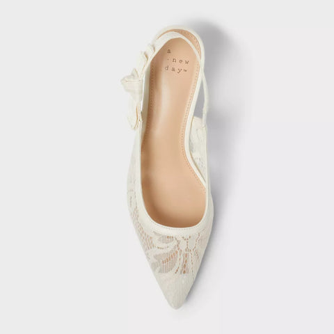 A New Day Women's White Milan Slingback Heels | A New Day In Lebanon