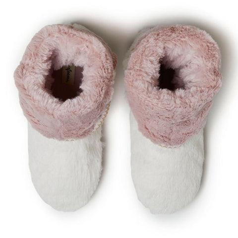 Dearfoams Women's White Beth Faux Fur Fold Down Fuzzy Panduf |Dearfoams  in Lebanon