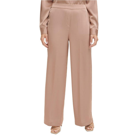 Calvin Klein Women's Light Brown Satin Pull-On Pants | Calvin Klein In Lebanon