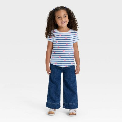 Cat & Jack Girl's Blue Pleated Denim Pants | Cat & Jack In Lebanon